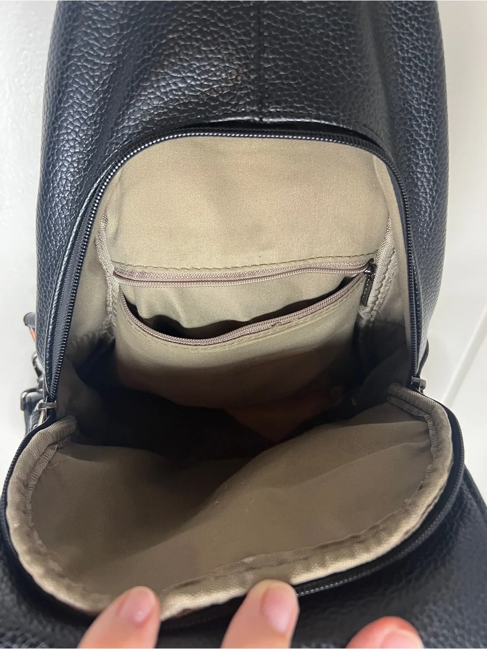 Vintage Black Leather Backpack